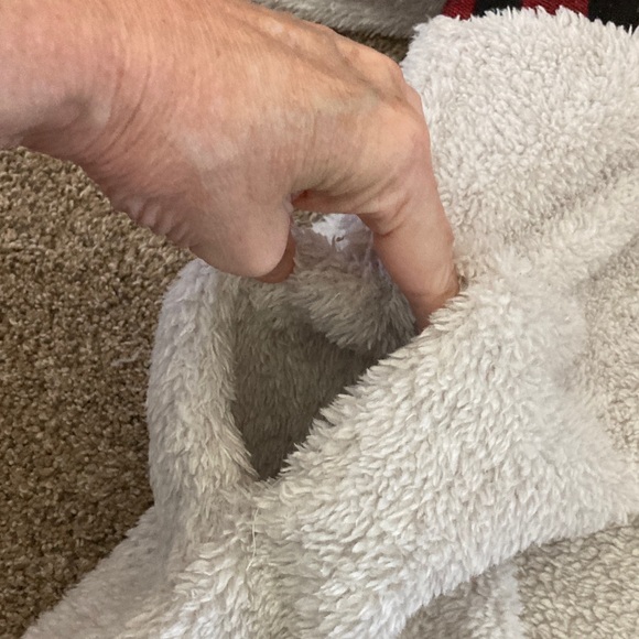 Cozy Red and Black Plaid Sherpa Sweatshirt (Handmade) - Picture 7 of 7